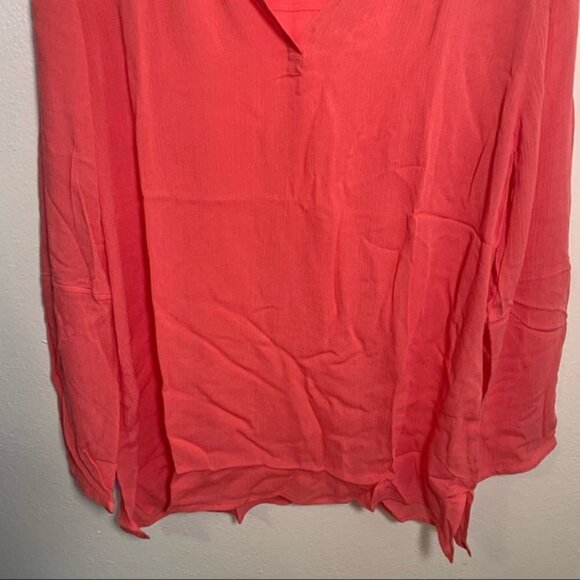 Kelly by Clinton Kelly Split Neck Woven Tunic Top Guava Pink - Picture 4 of 9